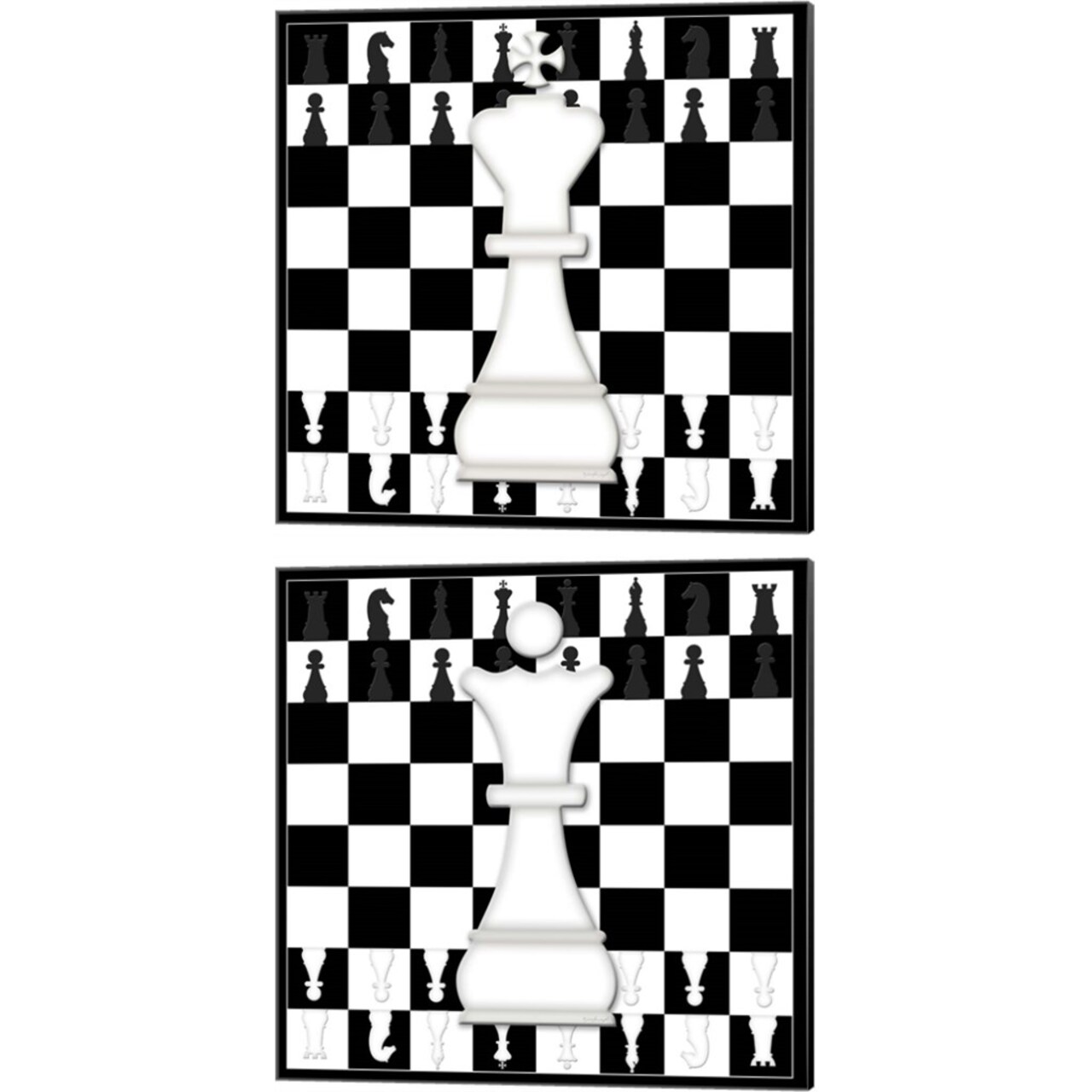 White King & Queen by Jennifer Pugh 14" x 14" Canvas Wall Art (Set of 2)